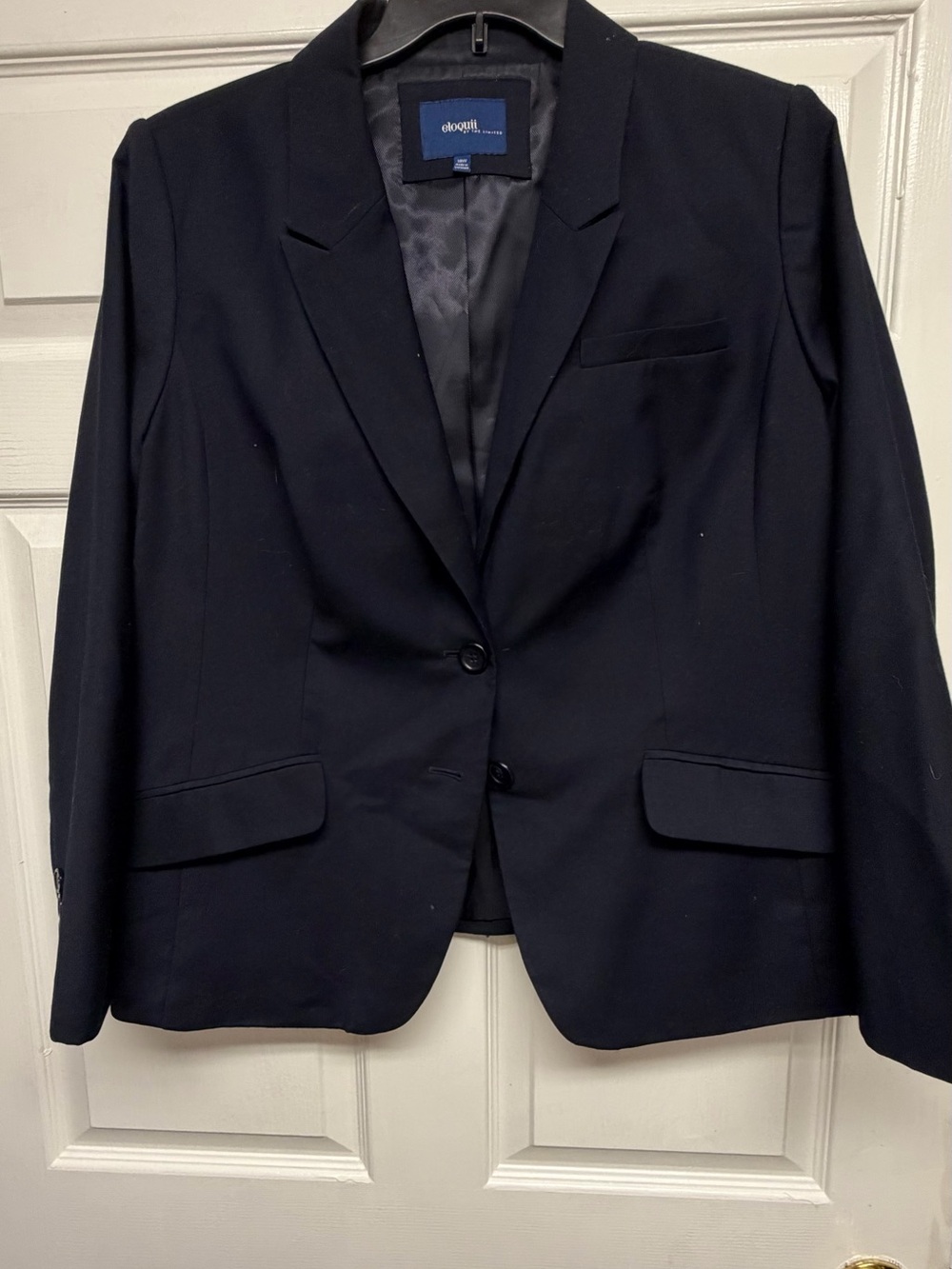Eloquii Navy Tailored Two-Button Blazer